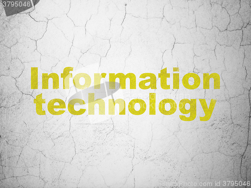 Image of Data concept: Information Technology on wall background