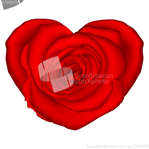 Image of Red valentine heart made with rose flower. EPS 10