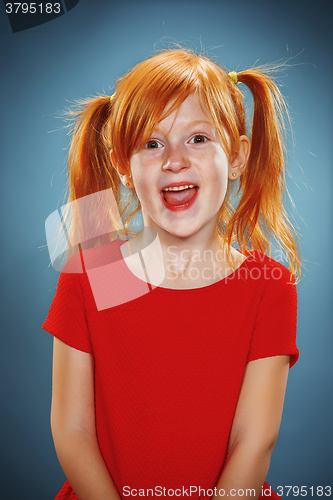 Image of Beautiful portrait of a happy little girl smiling