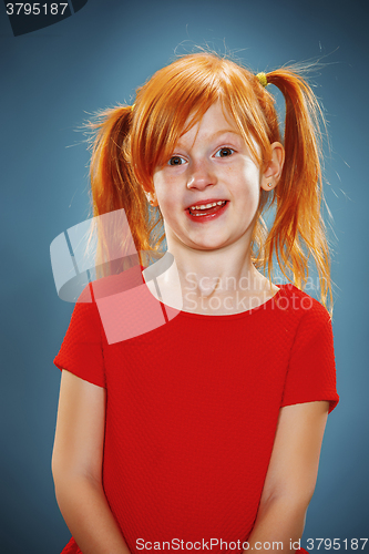 Image of Beautiful portrait of a happy little girl smiling