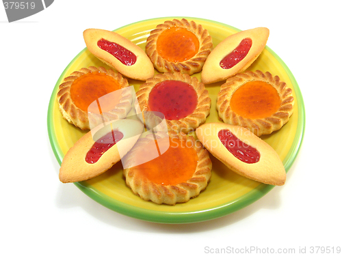 Image of tarts on a yellow plate