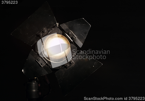 Image of Studio floodlight on black background