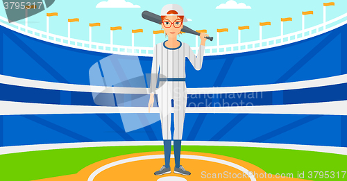 Image of Baseball player with bat.