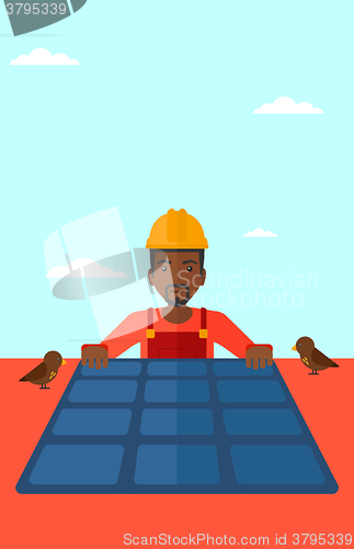 Image of Constructor with solar panel.