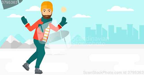 Image of Man ice skating. 