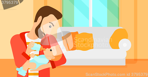 Image of Man feeding baby.