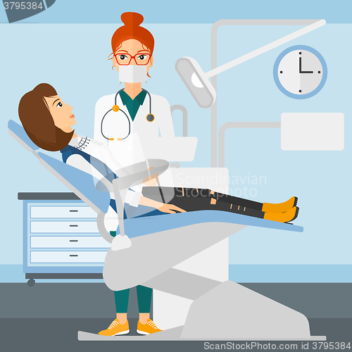 Image of Dentist and woman in dentist chair.