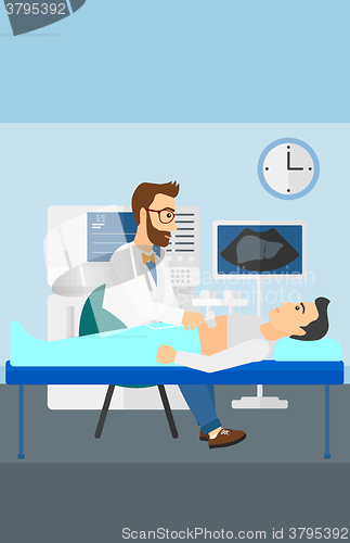 Image of Patient under ultrasound examination.