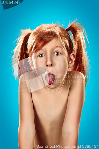 Image of Beautiful portrait of a happy little girl 