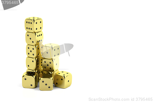 Image of Golden dices on white