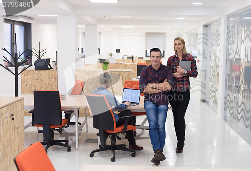 Image of business people group portrait at modern office