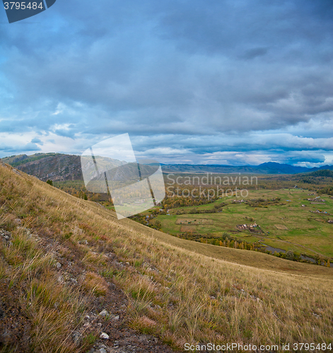 Image of mountains in autumn day