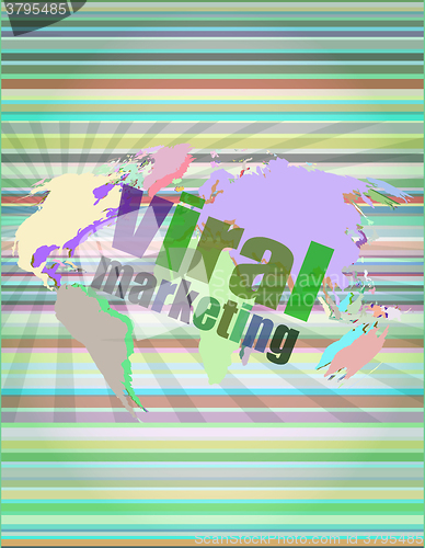 Image of Marketing concept: words Viral Marketing on business digital screen vector illustration