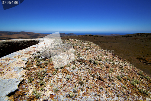 Image of panoramas  lanzarote  spain the old   sentry tower and slot