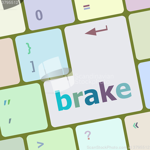 Image of brake button on computer pc keyboard key vector illustration