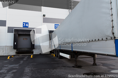 Image of warehouse gates and truck loading