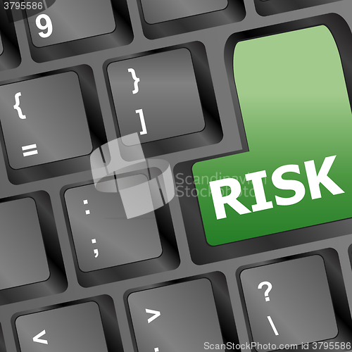 Image of risk management key showing business insurance concept vector illustration