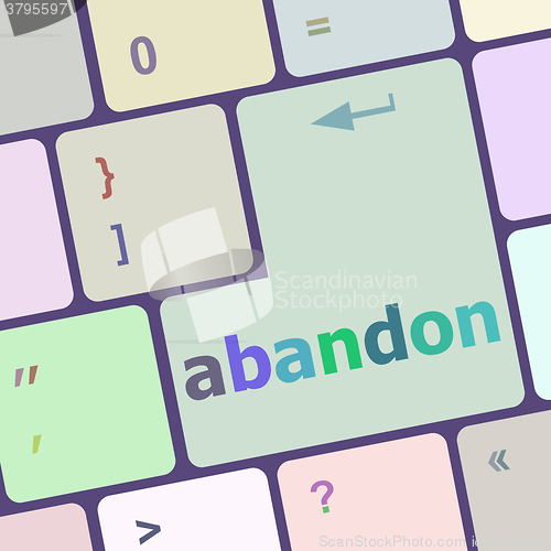 Image of Modern Computer Keyboard key with abandon text on it vector illustration