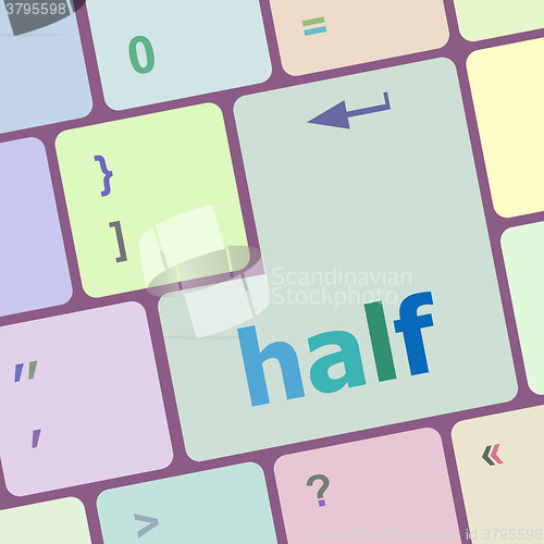 Image of half word on computer pc keyboard key vector illustration