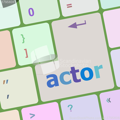 Image of Actor button on keyboard key vector illustration