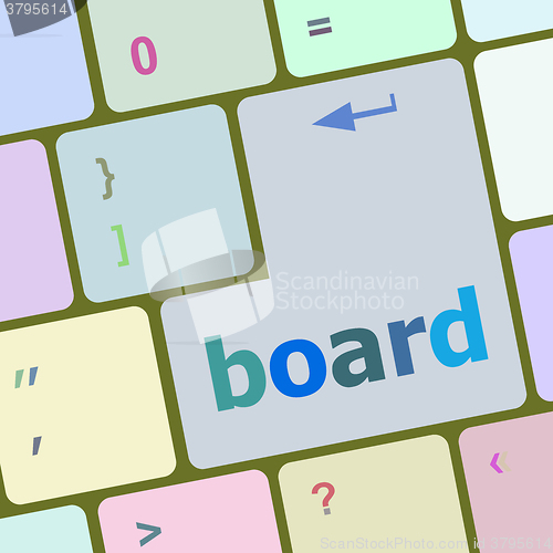 Image of board button on computer pc keyboard key vector illustration