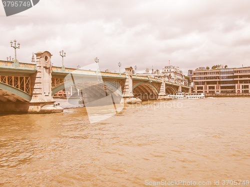 Image of River Thames in London vintage