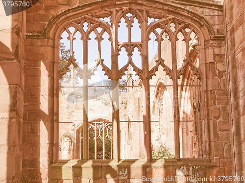 Image of Coventry Cathedral ruins vintage