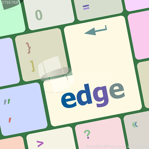 Image of keyboard key with edge button vector illustration