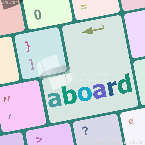 Image of aboard key on the computer keyboard vector illustration