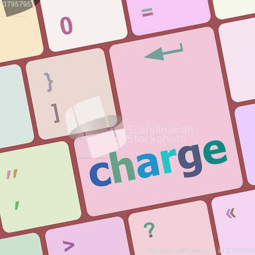 Image of charge button on computer pc keyboard key vector illustration