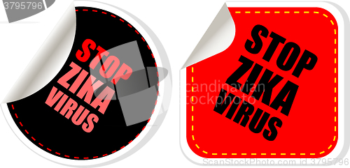 Image of zika virus text  web icon button isolated on white. vector illustration