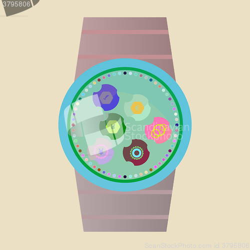 Image of Smart watch with apps icons