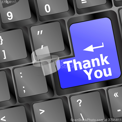 Image of Computer keyboard with Thank You key, business concept vector illustration