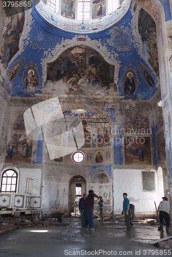 Image of Church repairing in Uglich, Russia.