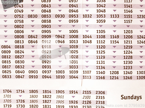 Image of  Timetable vintage