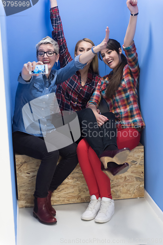 Image of group of business people in creative working  space