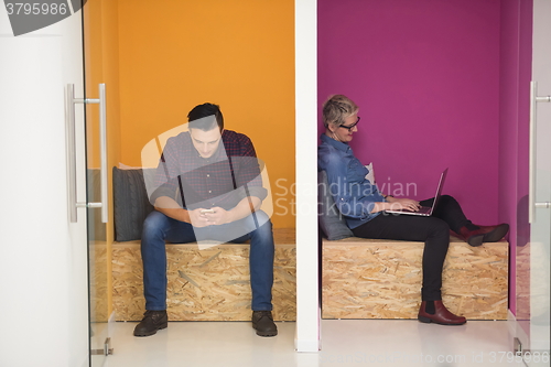 Image of group of business people in creative working  space