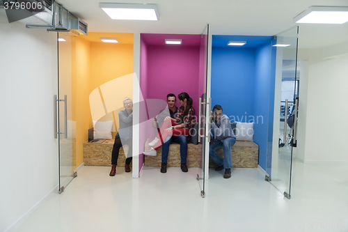 Image of group of business people in creative working  space