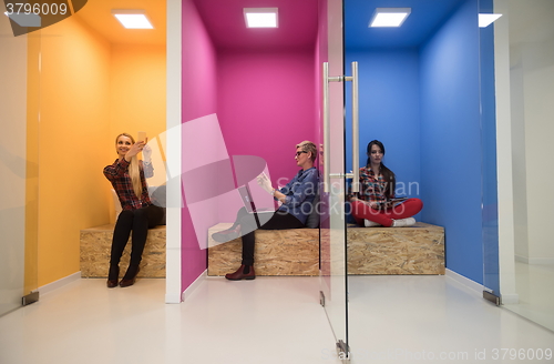 Image of group of business people in creative working  space