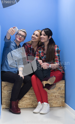 Image of group of business people in creative working  space