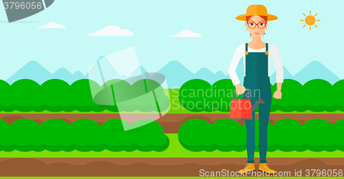 Image of Farmer with watering can.