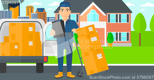 Image of Man delivering boxes.