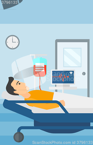 Image of Patient lying in hospital bed.