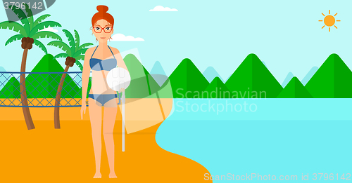 Image of Beach volleyball player.