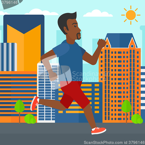 Image of Sportive man jogging.