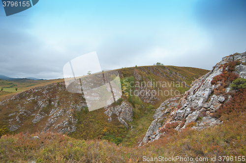 Image of mountains in autumn day
