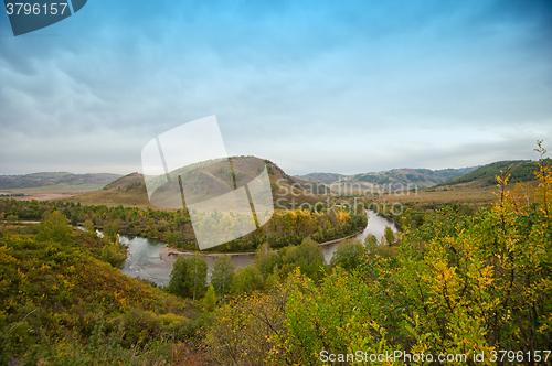 Image of Autumn river landscape