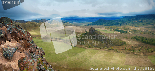 Image of mountains in autumn day