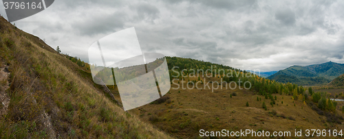 Image of mountains in autumn day