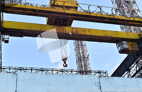 Image of Industrial background: industrial design insulator closeup plant